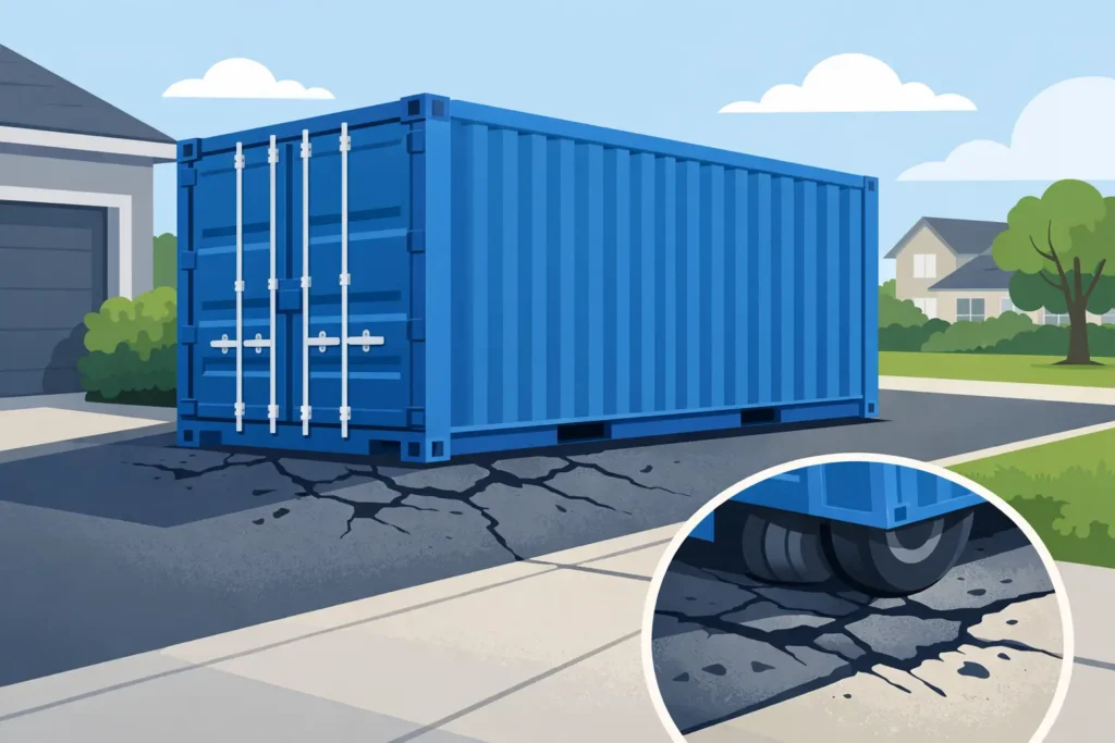 Can Storage Containers Damage Driveways? Facts
