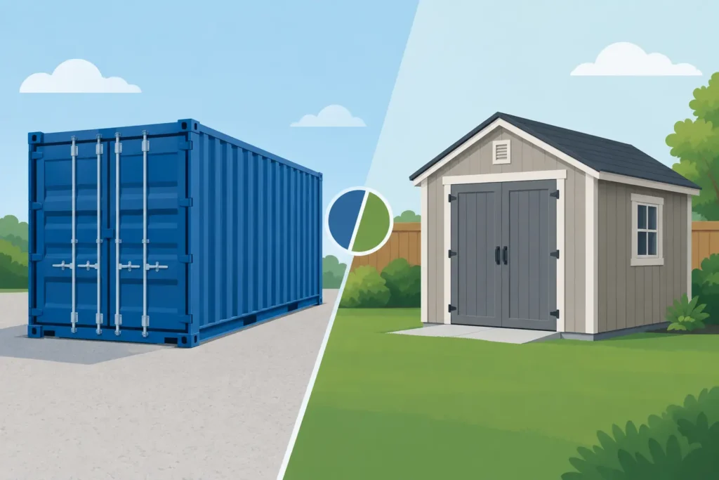 Shipping Container vs Storage Shed: Which Fits?